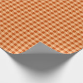 Orange Gingham Herbstwrapping Paper Geschenkpapier (Ecke)