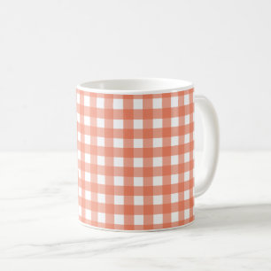 Orange Gingham Kaffeetasse