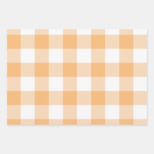 Orange Gingham Kariert Multi Geschenkpapier Set (Vorderseite 3)