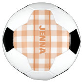 ORANGE GINGHAM KARIERT PERSONALISIERT FUßBALL (Gedreht)