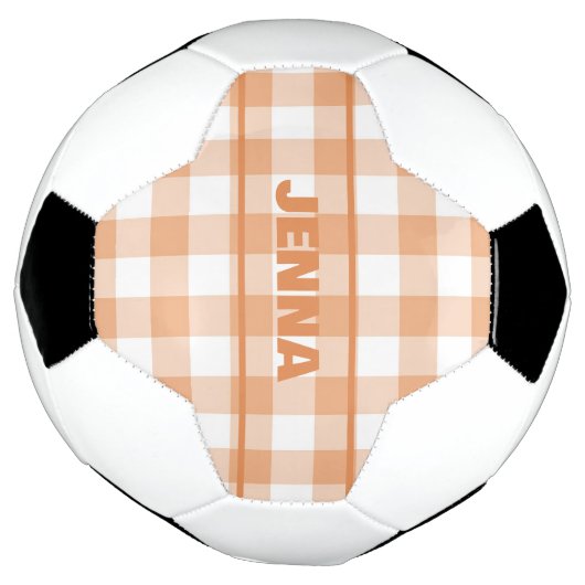 ORANGE GINGHAM KARIERT PERSONALISIERT FUßBALL (Gedreht)