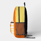Orange Gingham Karierte Personalisierte Namen Init Bedruckter Rucksack (Rechts)