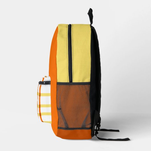 Orange Gingham Karierte Personalisierte Namen Init Bedruckter Rucksack (Rechts)