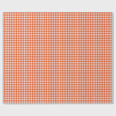 Orange Gingham Karo Kariert Geschenkpapier (Flach)
