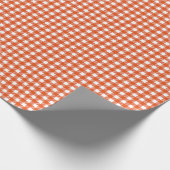 Orange Gingham Karo Kariert Geschenkpapier (Ecke)