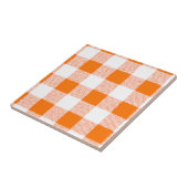 Orange Gingham Karo Pattern Fliese (Seite)