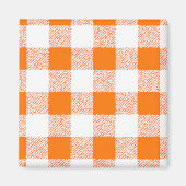 Orange Gingham Karo Pattern Magnet (Vorne)