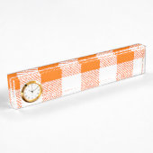 Orange Gingham Karo Pattern Namensplakette