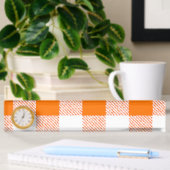 Orange Gingham Karo Pattern Namensplakette