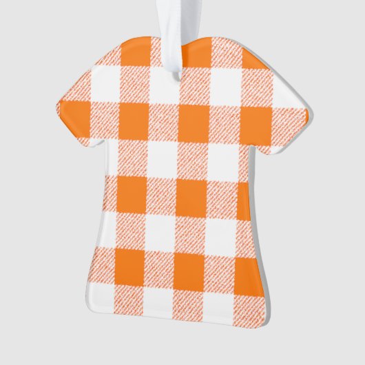 Orange Gingham Karo Pattern Ornament (Vorderseite)