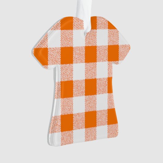 Orange Gingham Karo Pattern Ornament (Vorderseite)