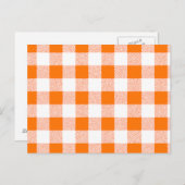 Orange Gingham Karo Pattern Postkarte (Vorne/Hinten)