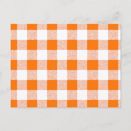 Orange Gingham Karo Pattern Postkarte (Vorderseite)