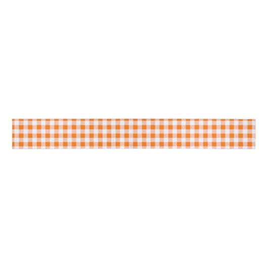 Orange Gingham Karo Pattern Ripsband (Vorderseite)