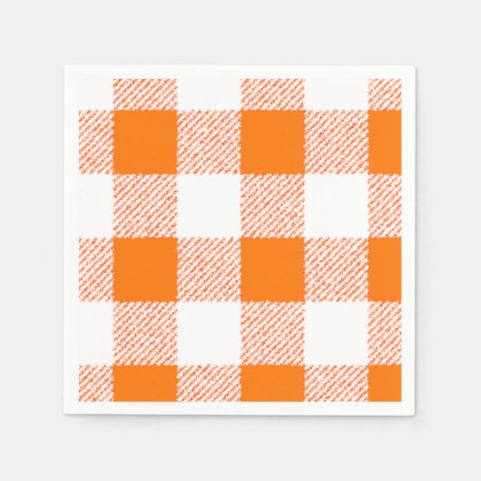 Orange Gingham Karo Pattern Serviette (Vorderseite)