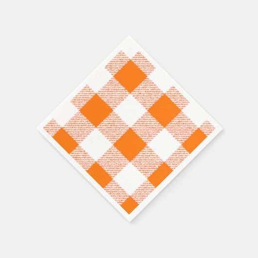 Orange Gingham Karo Pattern Serviette (Ecke)