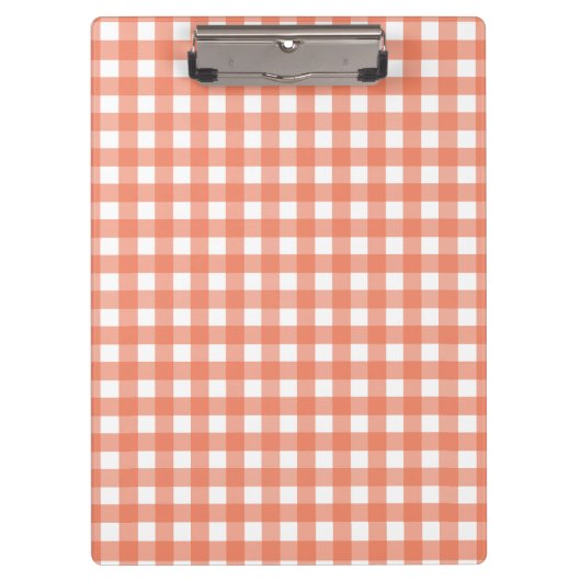 Orange Gingham Klemmbrett (Vorderseite)