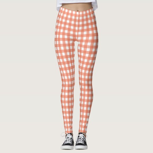 Orange Gingham Leggings (Vorderseite)