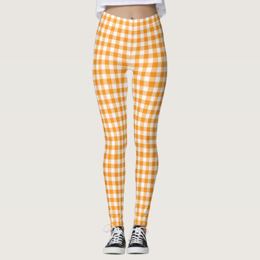 Orange Gingham Leggings (Vorderseite)
