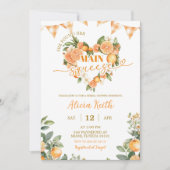 Orange Gingham Main Squeeze Brautparty Einladung (Vorderseite)