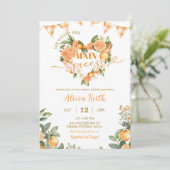 Orange Gingham Main Squeeze Brautparty Einladung (Stehend Vorderseite)