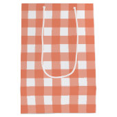 Orange Gingham Mittlere Geschenktüte (Rückseite)