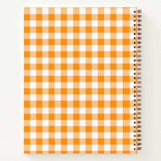 Orange Gingham Notebook Notizblock (Rückseite)