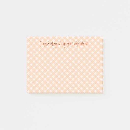 orange-gingham-notizen post-it klebezettel (Vorderseite)