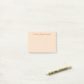 orange-gingham-notizen post-it klebezettel (Auf Schreibtisch)