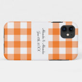 Orange Gingham Patterns-Gastgeschenke Hochzeiten Case-Mate iPhone Hülle (Rückseite (Horizontal))