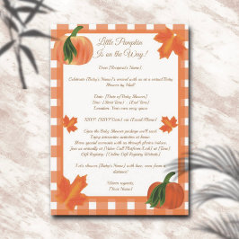 Orange Gingham Pumpkin Baby Shower by Mail Einladung
