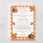 Orange Gingham Pumpkin Baby Shower by Mail Einladung (Vorderseite)