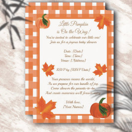 Orange Gingham Pumpkin Baby Shower Einladung