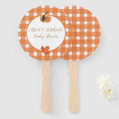 Orange Gingham Pumpkin Baby Shower Fächer (Vorne und Hinten)