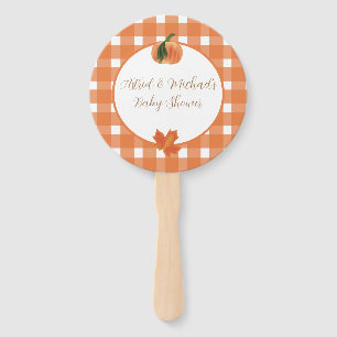 Orange Gingham Pumpkin Baby Shower Fächer
