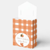 Orange Gingham Pumpkin Baby Shower Geschenkschachtel (Geöffnet)