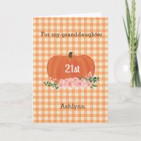 Orange Gingham Pumpkin Fall Birthday Grandtochter