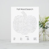 Orange Gingham Pumpkin Fall Word Search (Stehend Vorderseite)