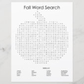 Orange Gingham Pumpkin Fall Word Search (Vorderseite)