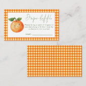 Orange Gingham Süsse Diaper Raffle Baby Dusche Begleitkarte (Vorne/Hinten)