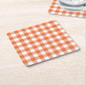 Orange Gingham Untersetzer (angewinkelt)