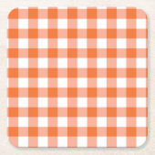 Orange Gingham Untersetzer (Vorderseite)