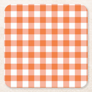Orange Gingham Untersetzer