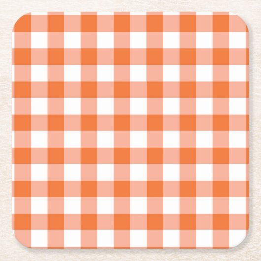 Orange Gingham Untersetzer (Vorderseite)