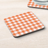 Orange Gingham Untersetzer (Linke Seite)