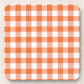 Orange Gingham Untersetzer (Vorderseite)