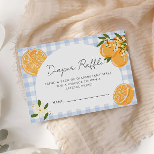Orange Gingham Zitrus-Windel-Raffle Begleitkarte