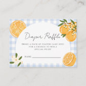 Orange Gingham Zitrus-Windel-Raffle Begleitkarte (Vorderseite)