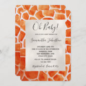 Orange Giraffe Animal Einladung (Vorne/Hinten)