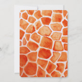 Orange Giraffe Animal Einladung (Rückseite)